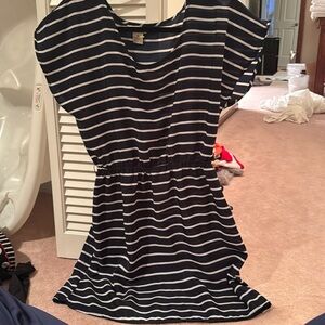 Fun & Flirt blue/white striped lightweight dress. Size M.